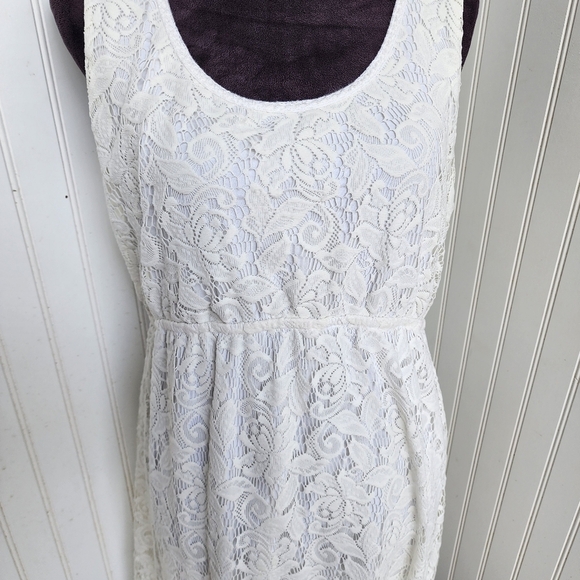 H&M MAMA Lace Stretch Sheath Dress Ivory White Sleeveless Maternity Sz XL - Picture 4 of 13